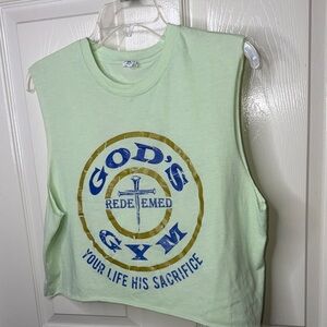 God's Gym Mint Green Muscle Tee